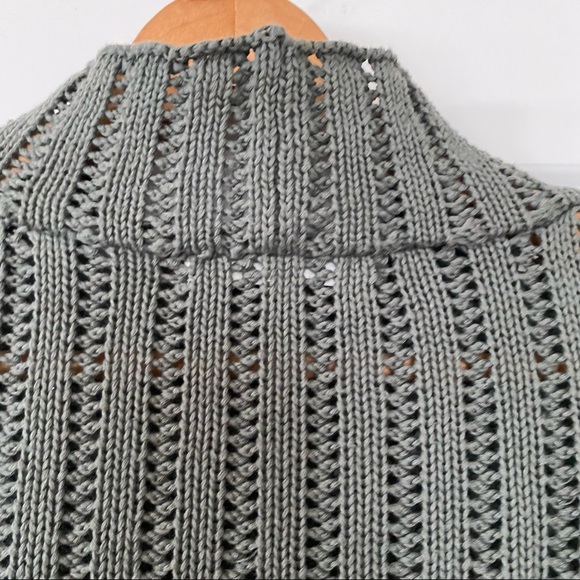 Inhabit Olive Green Mock Neck Chunky Knit Cotton Sweater - Picture 9 of 13